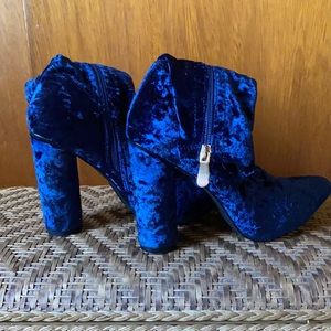 Blue Velvet ankle boots